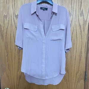 Mauve button short sleeve button shirt